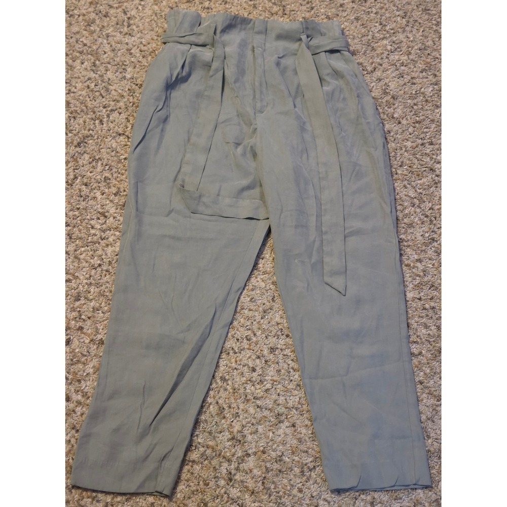 H&M Straight Leg Wrap Tie Pants Women's‎ Size 14 Green